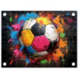 Kleurrijke Voetbal tuinposter los doek klein -3d