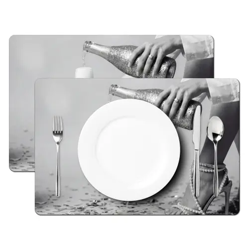 Feestelijk - Champagne - Discobal Placemat vinyl groot -zzsfeer2_Kitchenyeah-website