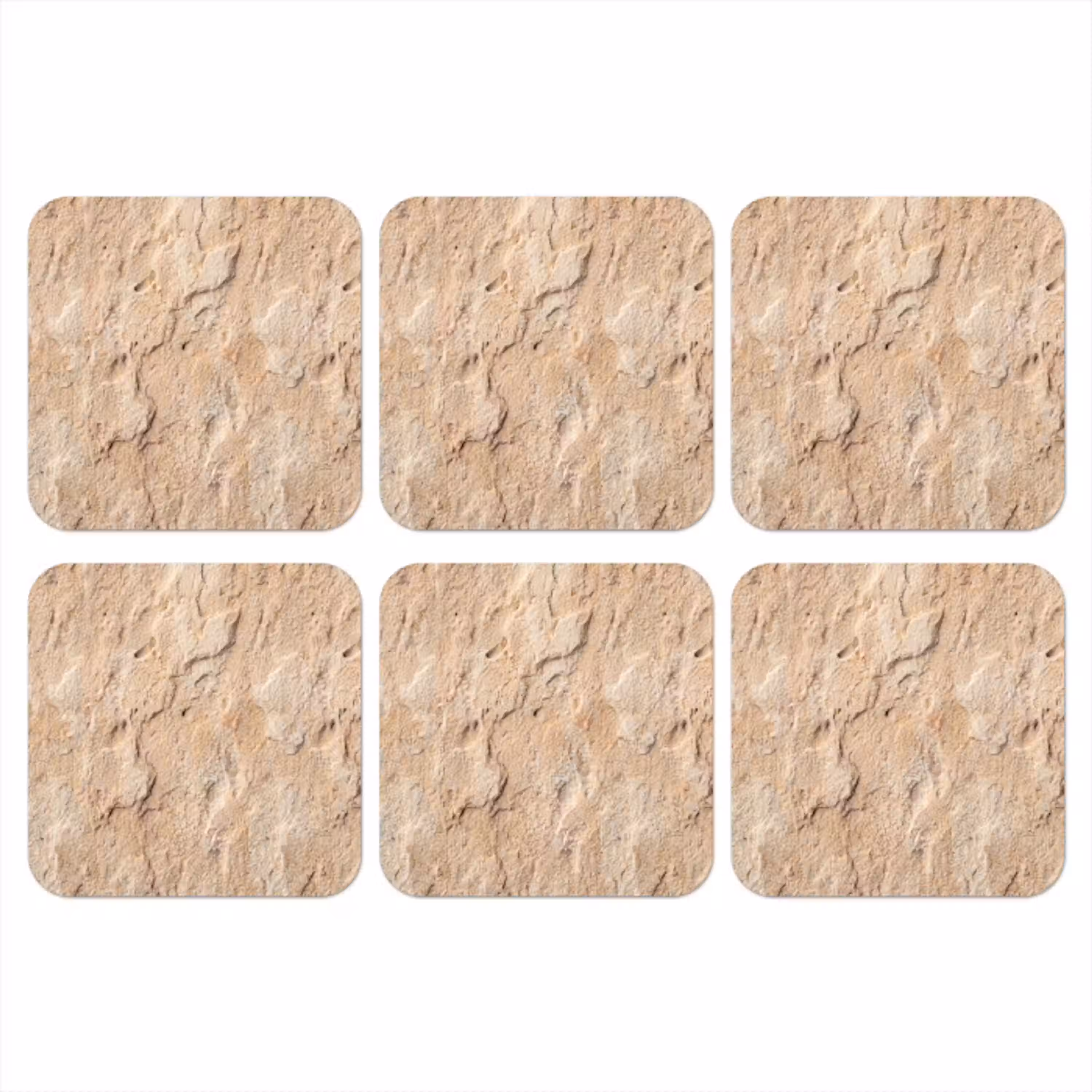 Textuur - Steen - Natuur - Beige onderzetter kurk middel -3d