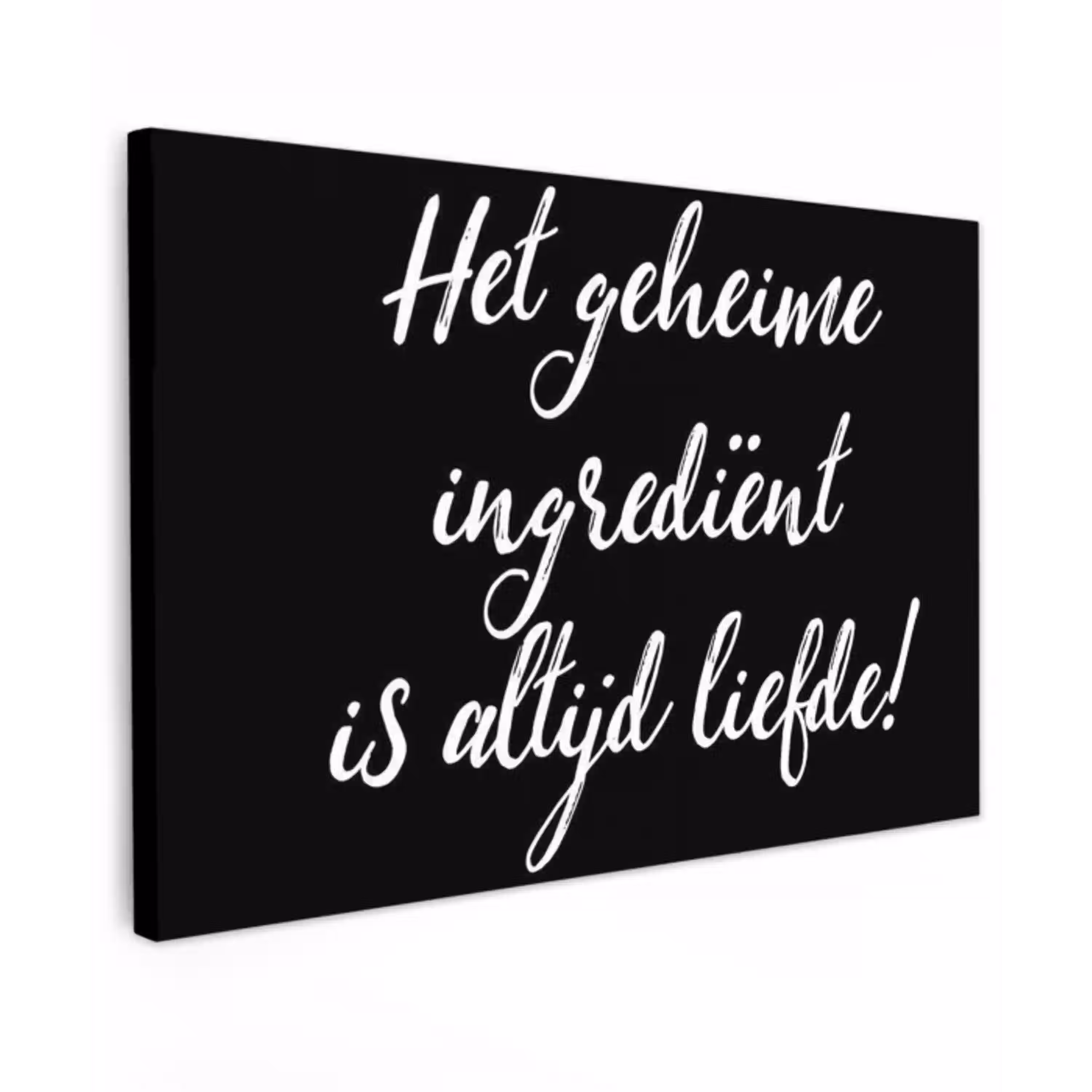 Quotes - Koken - Het geheime ingrediënt is altijd liefde! - Spreuken - Liefde canvas 2cm klein -z3d