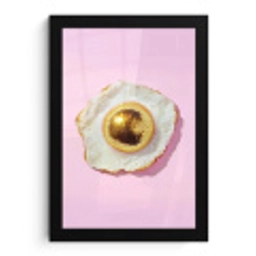 Ei - Disco - Ontbijt - Glitter fotolijst zwart zonder passe partout klein -3d