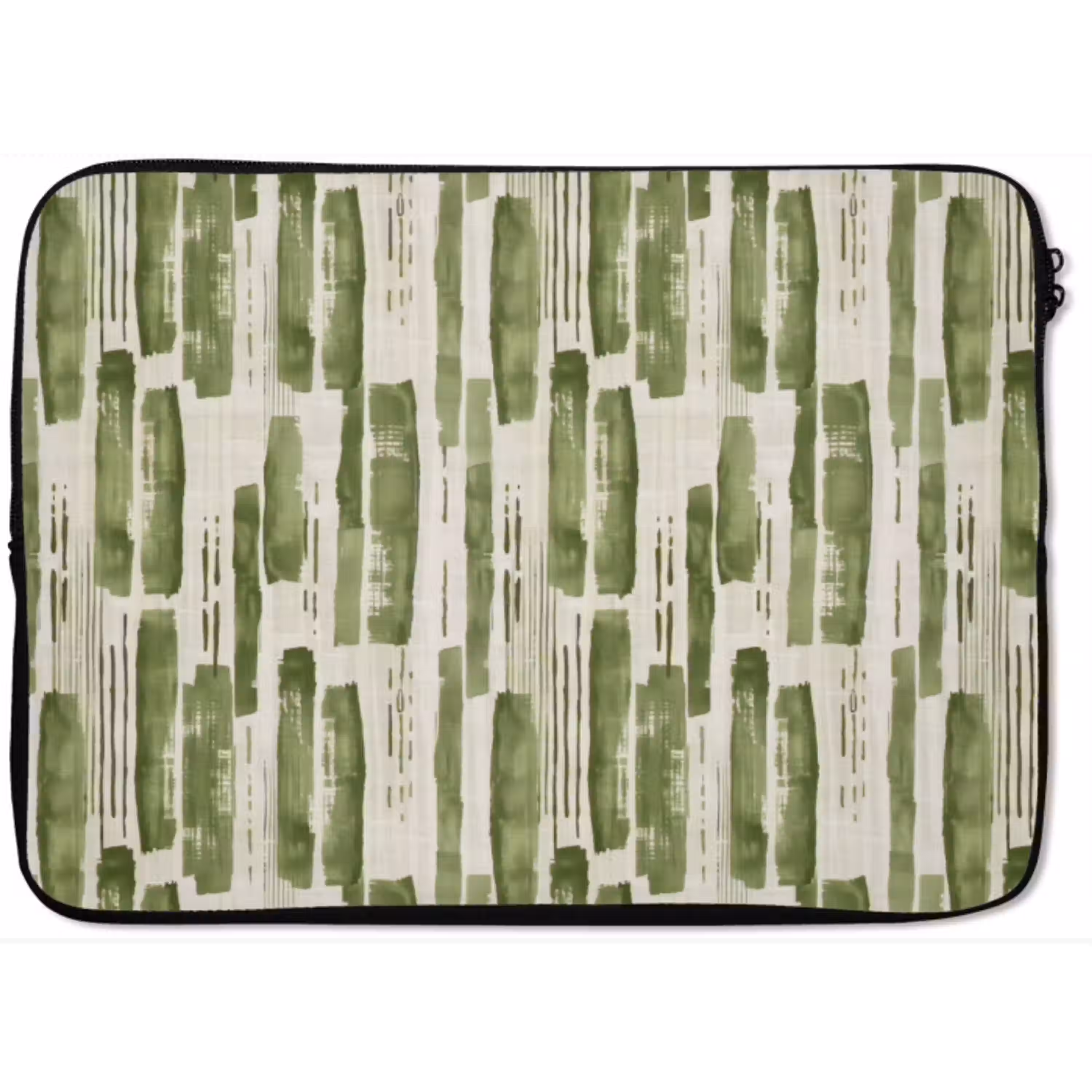 Groen - Abstract - Penseelstreken - Linnen - Patroon laptophoes neopreen klein 279 -zkaufland3dotto