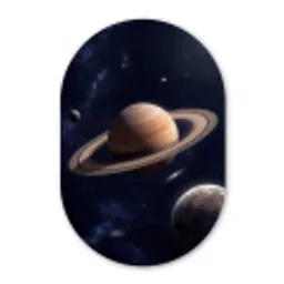 Planeten - Saturnus - Ruimte Wandcirkel Ovaal Forex klein -3d