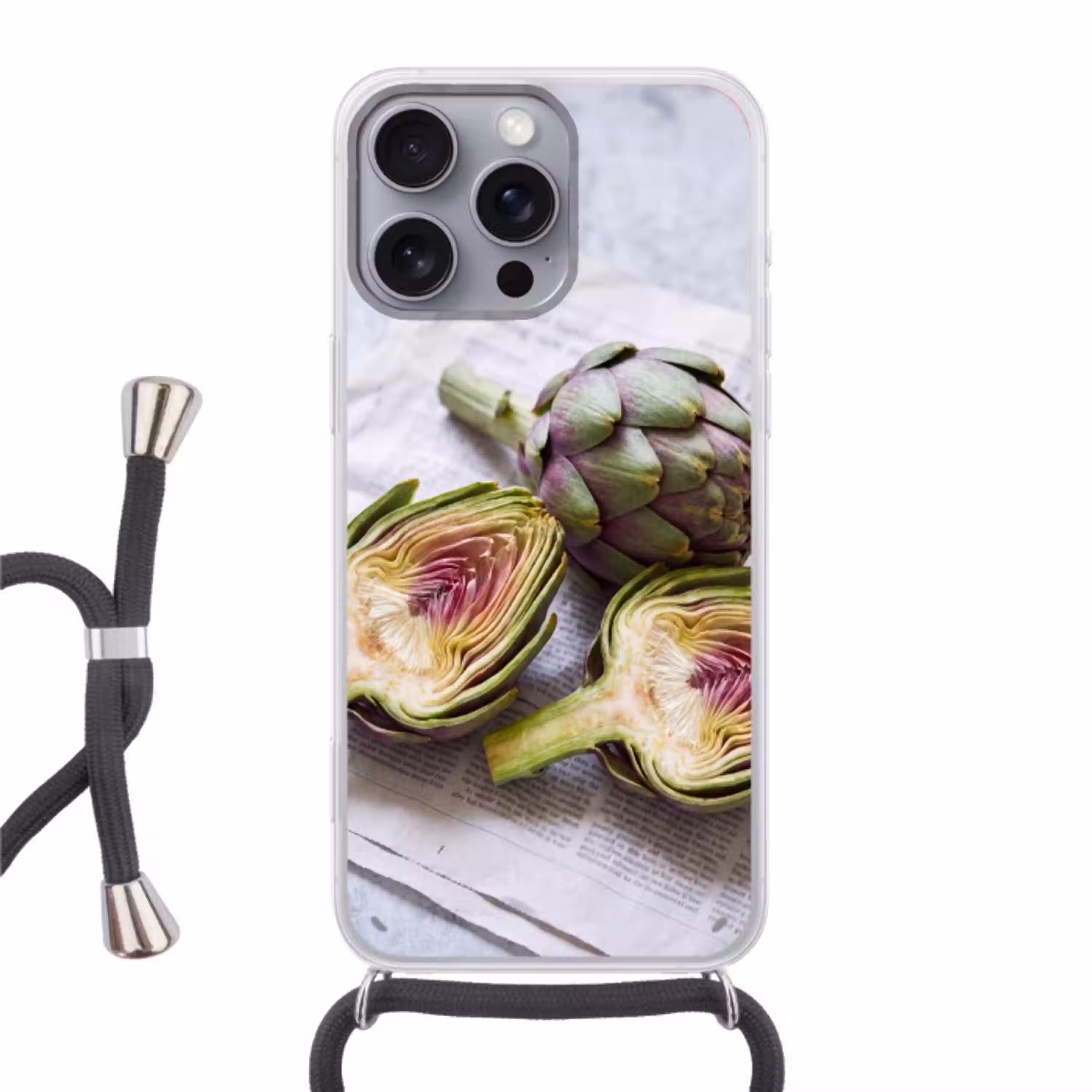Artisjok - Doorgesneden - Eten Hoesje iPhone 16 Pro Max met koord klein -3d