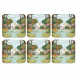 Jungle - Oase - Dieren - Kleurrijk onderzetter kurk middel -3d