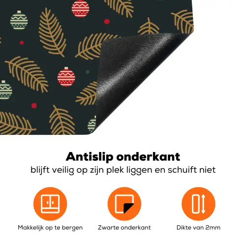 Patroon - Kerst - Symbolen - Groen Inductie beschermer vinyl 3mm klein 276 -zzzzzzz-td-onderkant