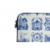 Huizen - Schepen - Blauw laptophoes neopreen klein 279 -detail