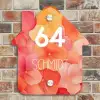 Oranje bloemenmix - Modern Naambord Huisje klein -sfeer6