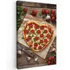 Pizza - Hart - Pepperoni - Tomaat Tuinposter op houten frame 2 cm dik klein -3d