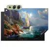Zeilschip - Zee - Rotsen - Wolken Inductie beschemer met haakjes klein -3d