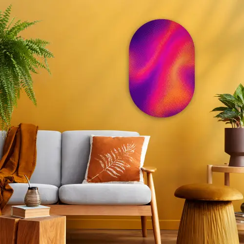 Abstract - Patroon - Kleurverloop Wandcirkel Ovaal Forex klein -sfeer4