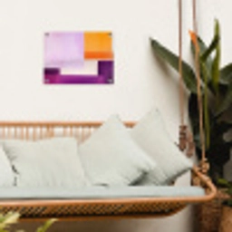 Vlakken - Abstract - Rechthoekig - Oranje tuinposter los doek klein -sfeer7