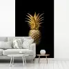 Ananas - Zwart - Goud - Luxe fotobehang vinyl groot -woonkamer