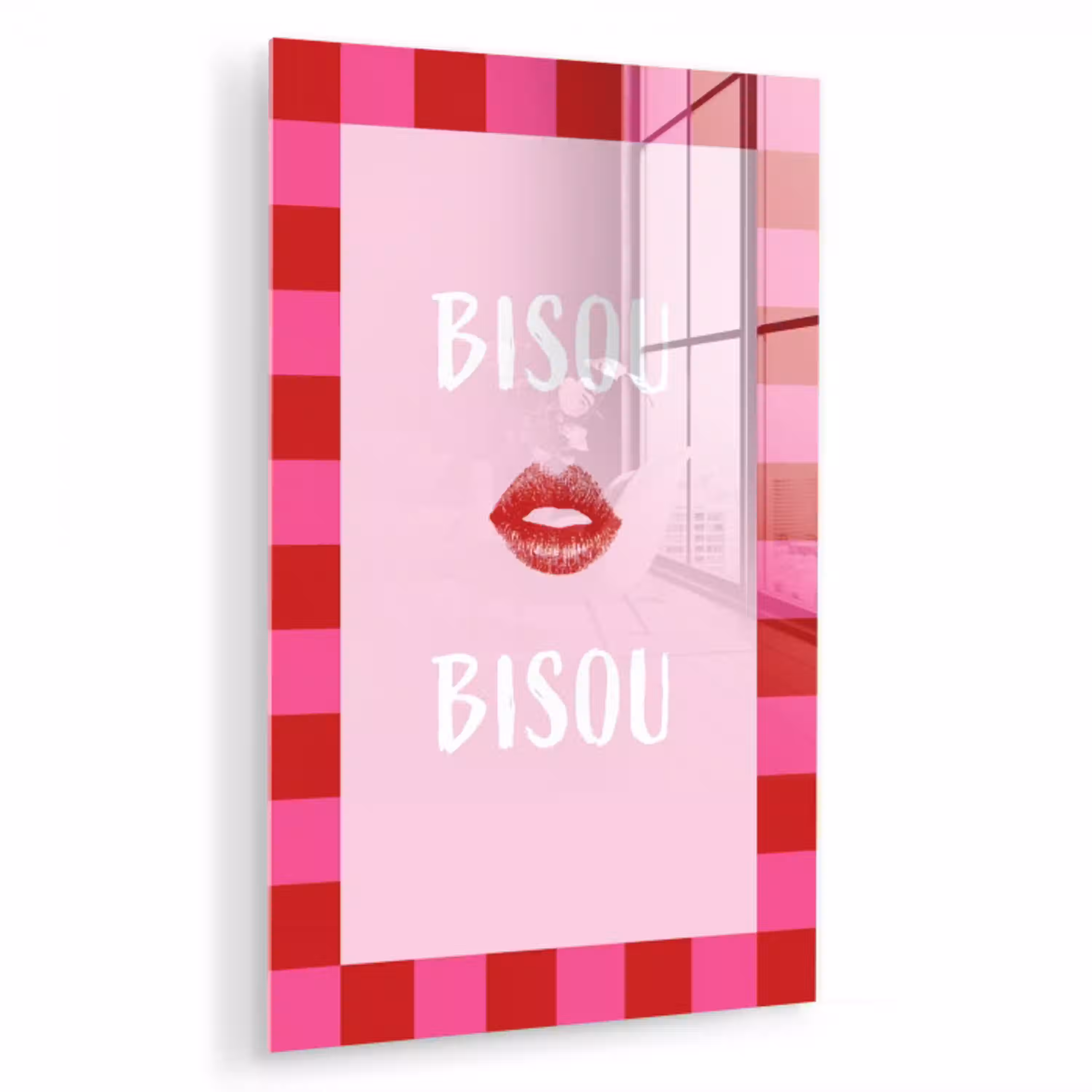 Kiss - Roze - Frans - Valentijn plexiglas 5mm klein -zzzproduct_nieuw