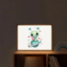 Ruimte - Wezen - Hartjes - Planeet Light Box met batterij (Wandlamp kind) middel -sfeer1_kind