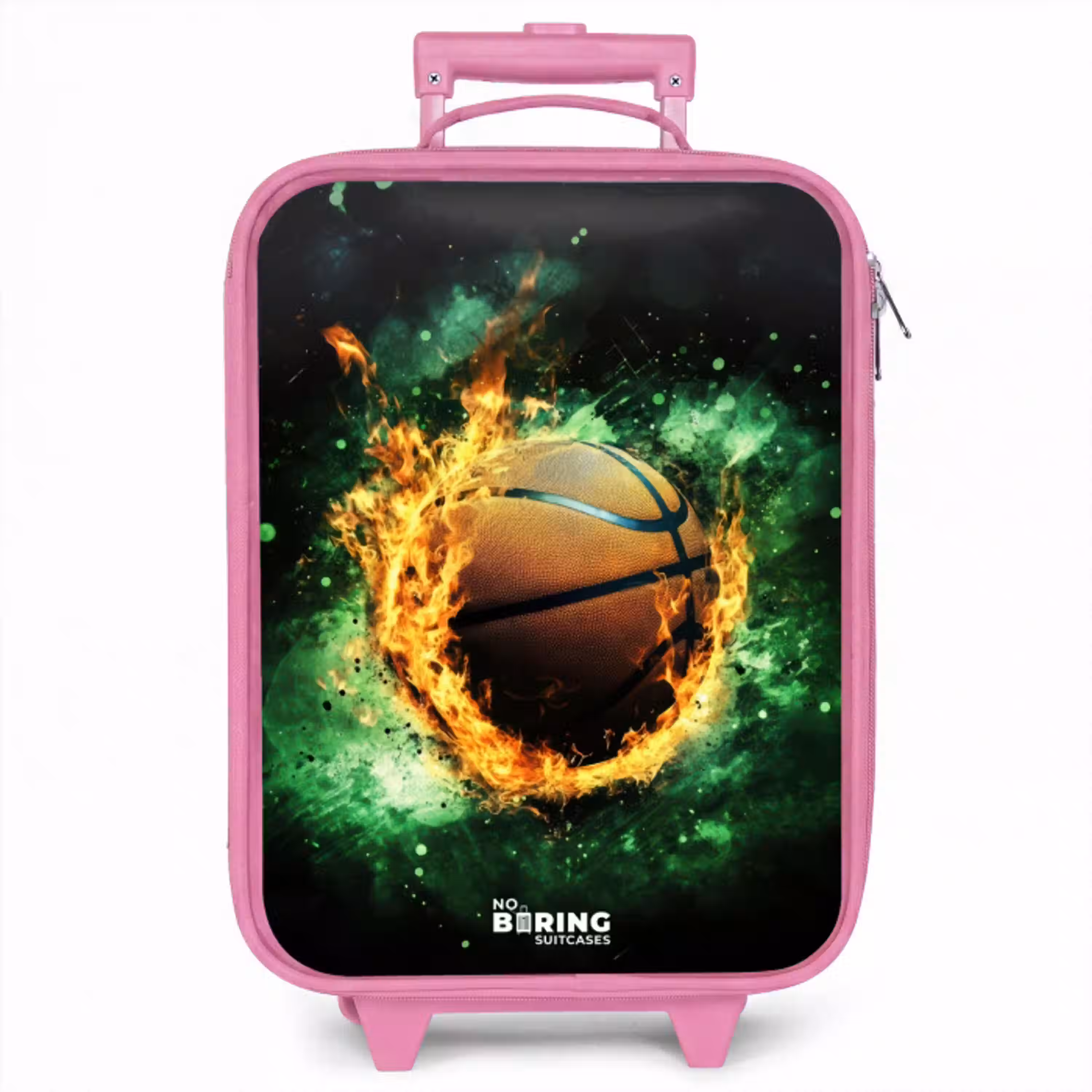 Basketbal in vlammen en explosieve energie Kinderkoffer - Roze klein -zzz_website3d