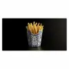 Friet - Porselein - Delfts blauw - Eten Muismat XXL klein -3d_leeg