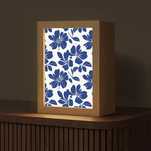 Floraal - Modern - Blauw Light Box met kabel (Tafellamp) klein 925 -z3d_website