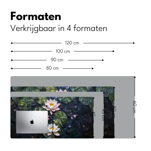 Glasstukjes - Leliebladeren - Vis - Oranje Muismat XXL klein -sfeer5