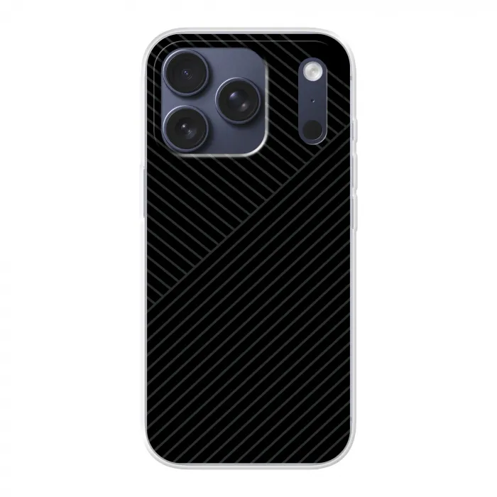 Lijnen - Abstract - Zwart - Grijs - Minimalistisch Telefoonhoesje iPhone 17 Pro klein -3d