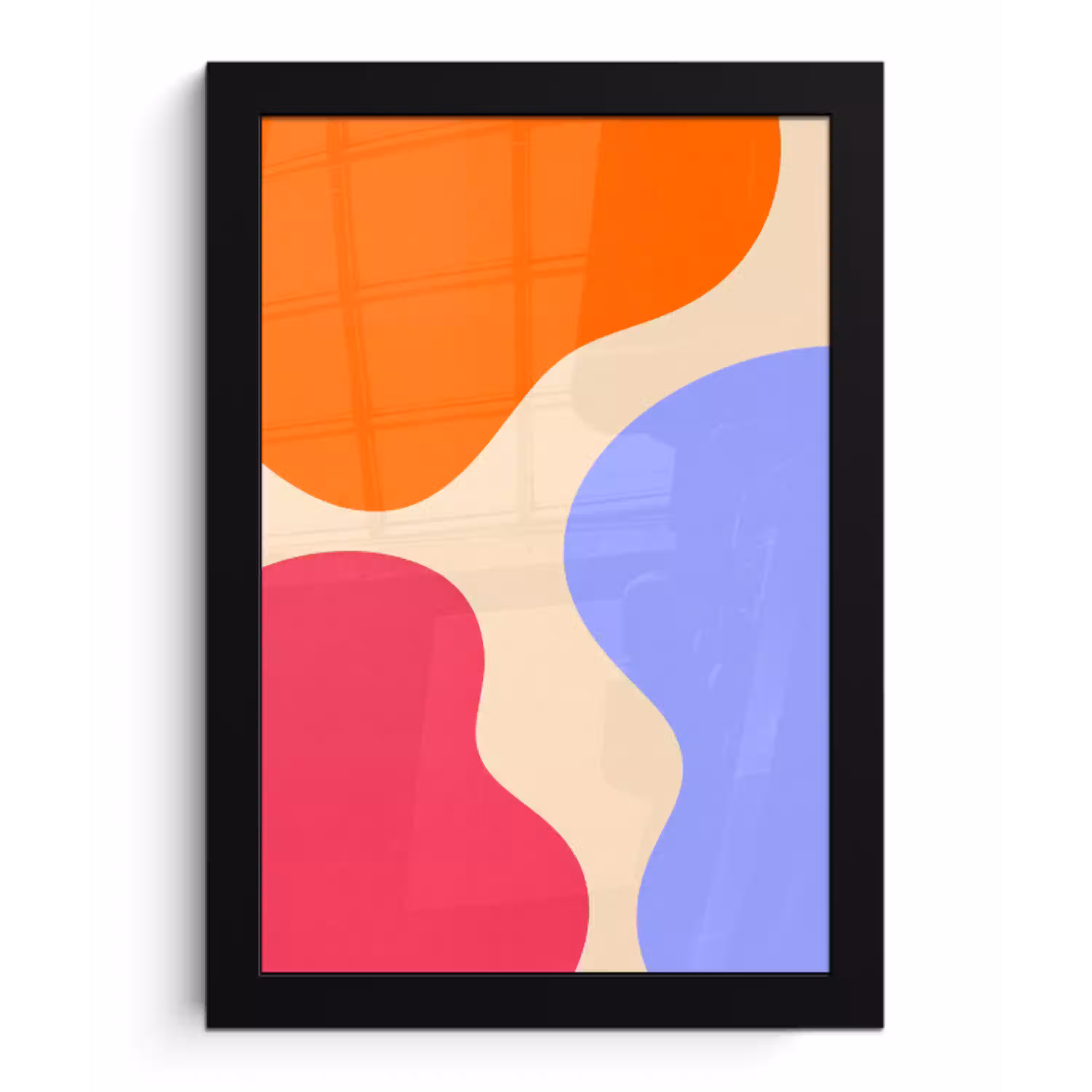 Abstract - Organische vormen - Design - Modern - Kleurrijk fotolijst zwart zonder passe partout klein -3d