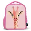 Giraffe - Wimpers - Minimalistisch - Roze Kinderrugzak - Roze middel -3d