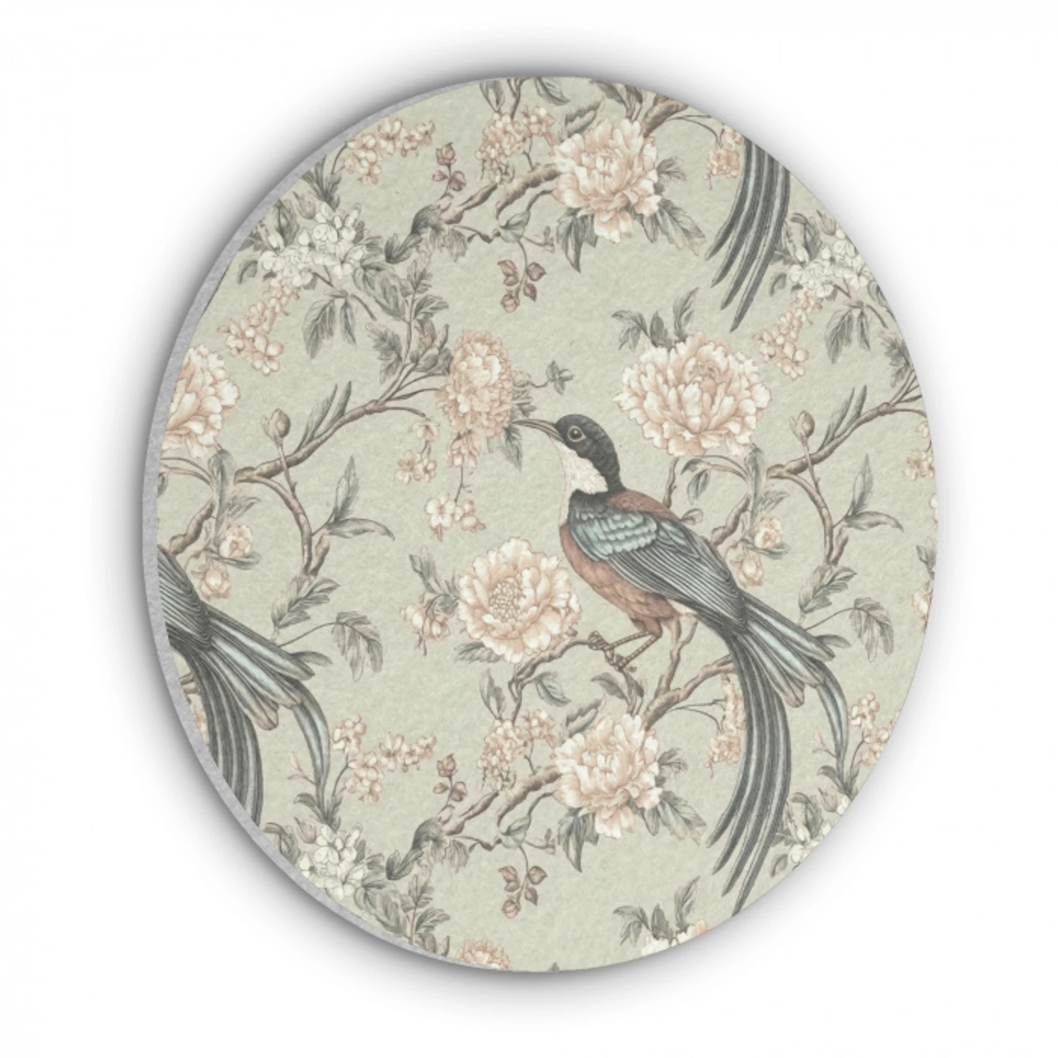 Bloem - Vogel - Kleurrijk Akoestische PET Vilt - Rond klein 838 -3d