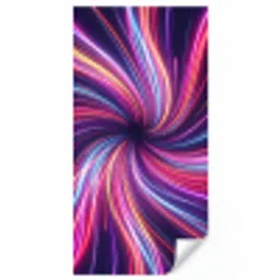 Abstract - Swirl - Futuristic - Neon Behang Vinyl klein -3d