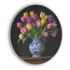 Tulpen - Kleuren - Hout - Vaas Akoestische PET Vilt - Rond klein -3d