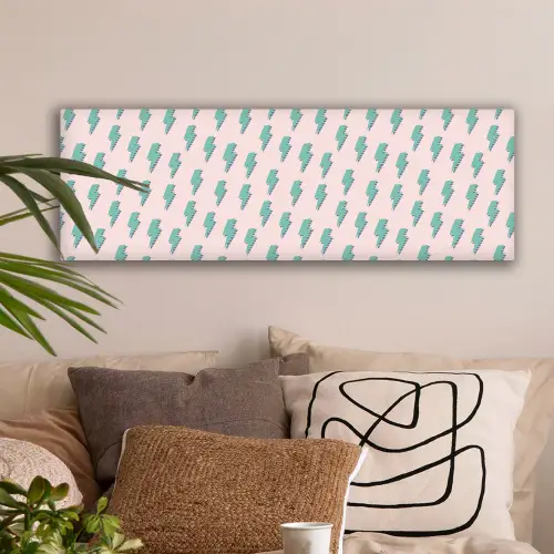Patroon - Bliksem - Roze - Groen canvas 2cm klein 828 -sfeer1