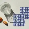 Borden - Floraal - Blauw onderzetter kurk middel 366 -sfeer4