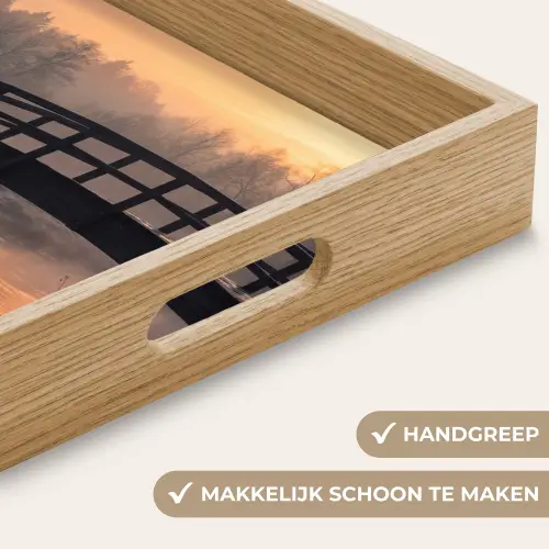 Brug - Mist - Bomen - Water Dienblad Rechthoek middel -USP_HandgreepNL