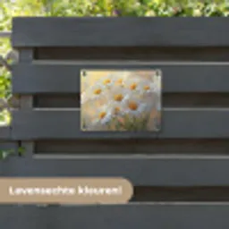Madeliefjes - Wit - Zonlicht tuinposter los doek klein -sfeer3