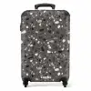 Terrazzo patroon veelkleurig donkergrijs NBS - Handbagage koffer - Kinderen Unisex middel -productfoto_recht