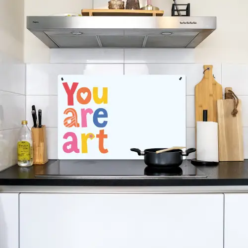You are art - Kleurrijk - Grafisch Inductie beschemer met haakjes klein -sfeer2