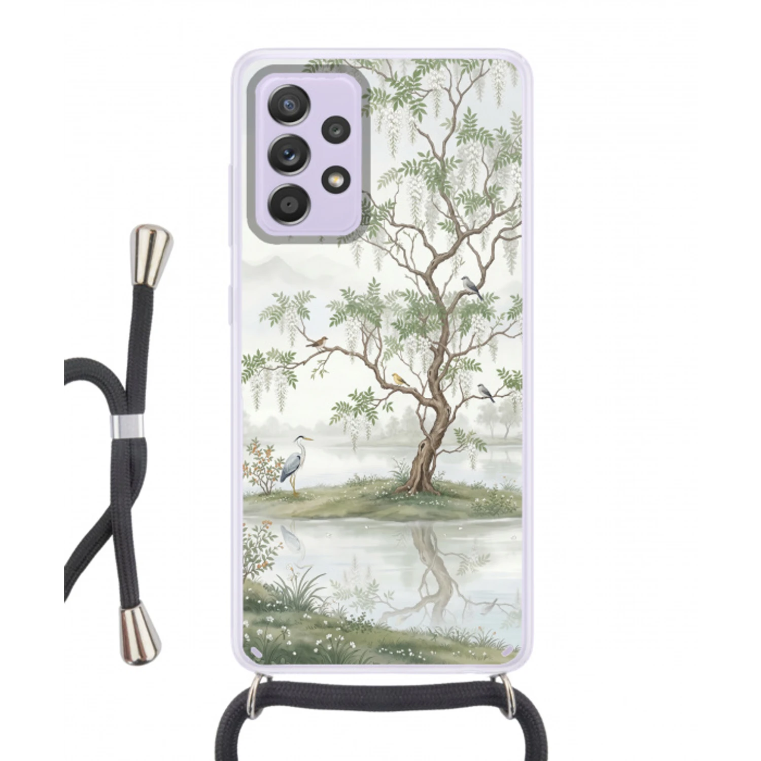 Reiger - Landschap - Groen Hoesje Samsung Galaxy A52 5G met koord klein -3d