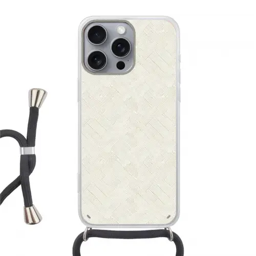 Textuur - Abstract - Beige Hoesje iPhone 16 Pro Max met koord klein 804 -3d