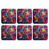 Abstract - Explosie - Neonkleuren onderzetter kurk middel -3d