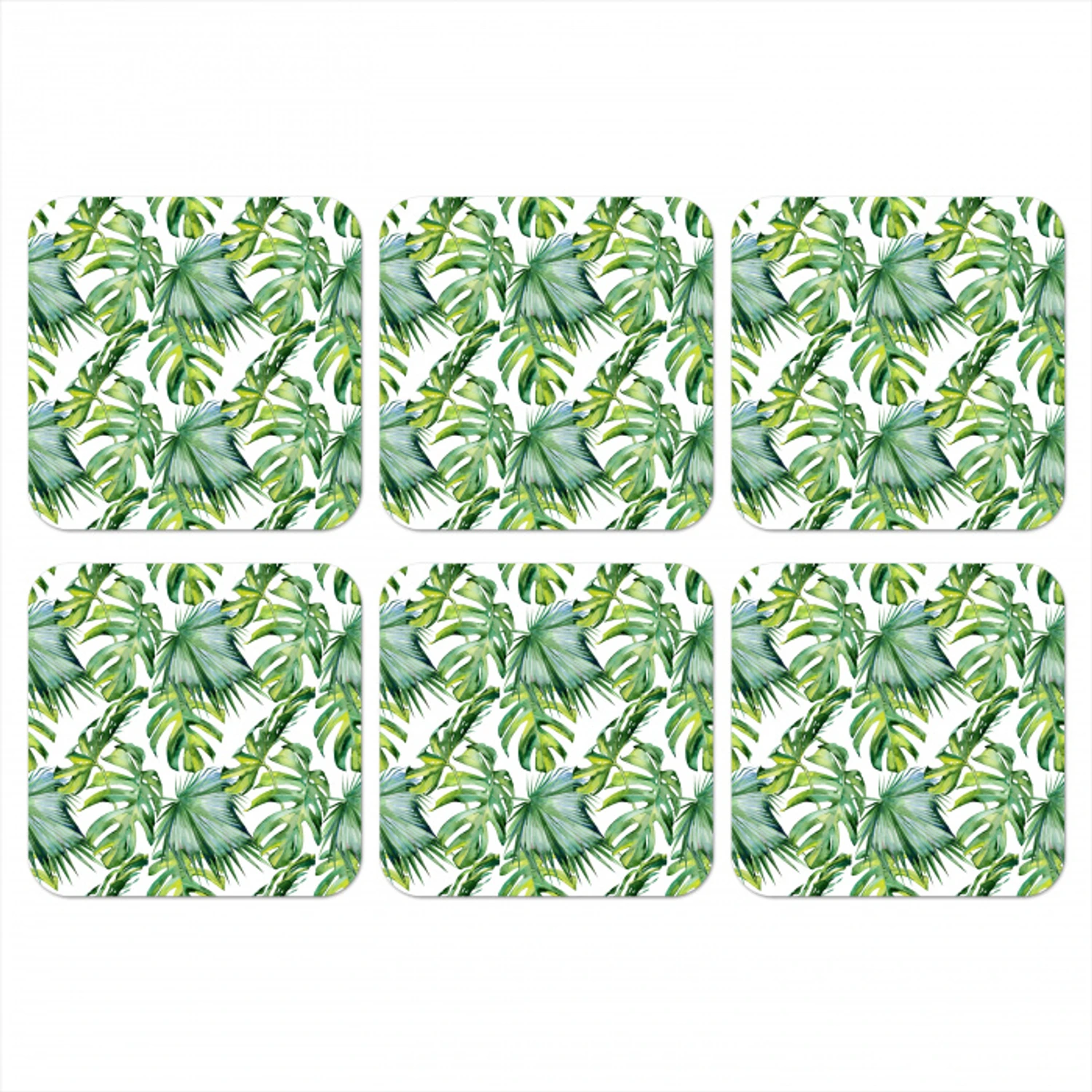 Bladeren - Monstera - Tropical - Jungle onderzetter kurk middel -3d