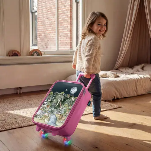 Jungle in de maneschijn Kinderkoffer - Roze klein -sfeer1