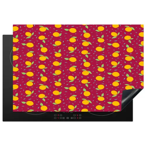 Rood - Donker - Felle - Sinasappels Inductie beschermer vinyl 3mm klein 276 -3d