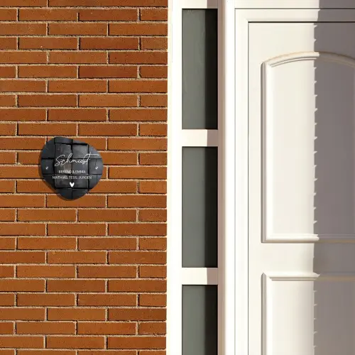 Zwarte houtblokken - Sierlijk Naambord Organisch middel -sfeer3