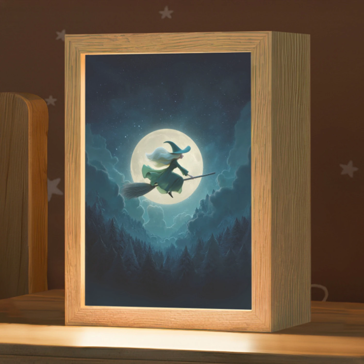 Heks - Maand - Bos - Magisch Light Box met kabel klein -zzz_3d_website