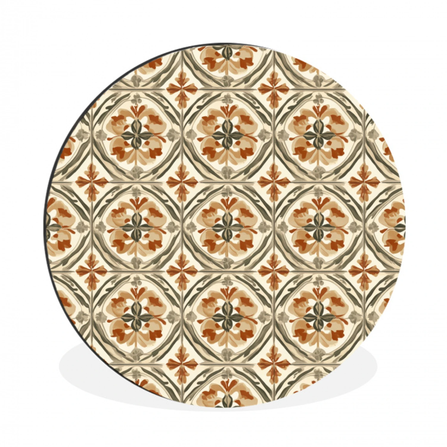 Elegant - Antiek - Kleurrijk Wandcirkel aluminium klein 190 -3d