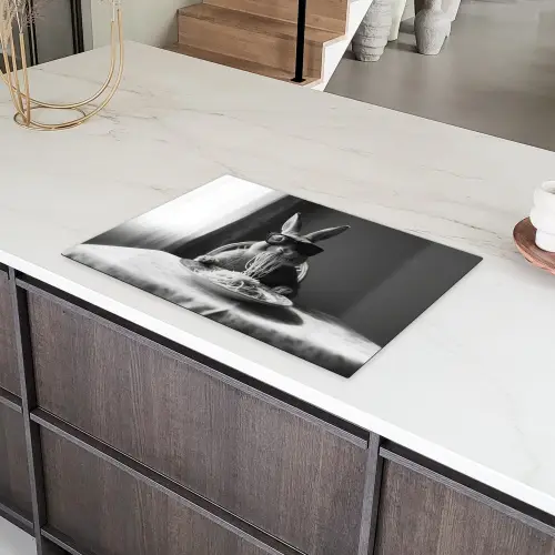 Konijn - Bunny - Zonnebril - Tafelkleed - Pasta - Schattig Inductie beschermer vinyl 3mm klein -sfeer8