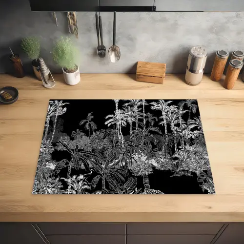 Tropisch - Jungle - Bomen - Bladeren Inductie beschermer vinyl 3mm klein -sfeer5