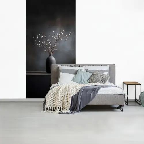 Takken - Vaas - Bolletjes - Wit fotobehang vinyl groot -slaapkamer