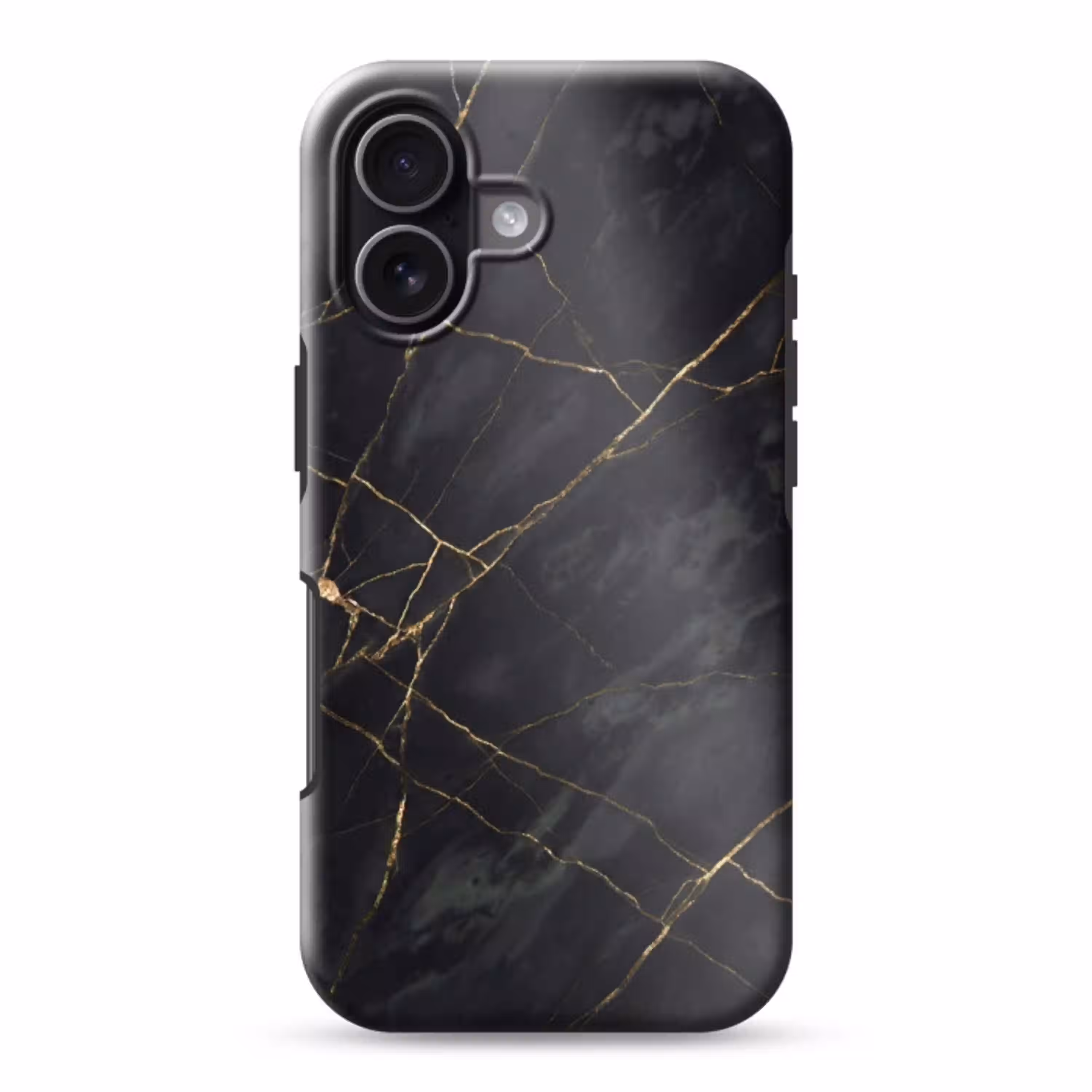 Textuur - Gouden lijnen - Abstract - Modern - Zwart Toughcase MagSafe Apple iPhone 17 klein -3d