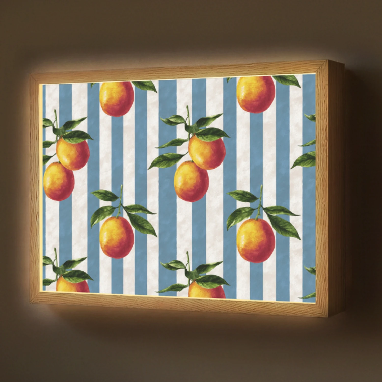 Strepen - Citroen - Blauw Light Box met batterij (Wandlamp) middel 907 -z3d_website
