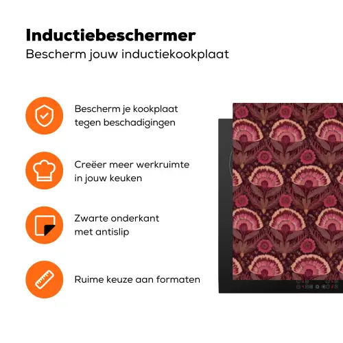 Antiek - Bloemen - Kleurrijk Inductie beschermer vinyl 3mm klein 276 -zzzzzzz-td-ups